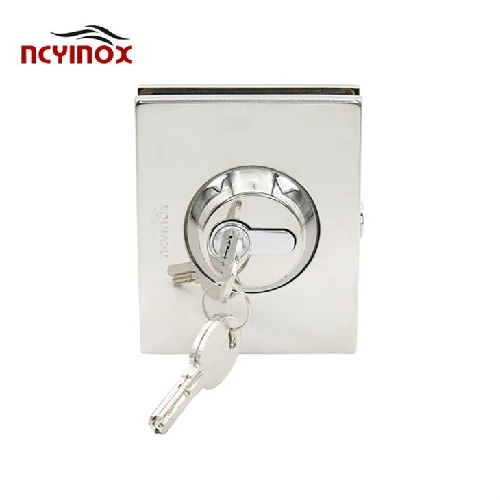 Bejgħ bl-ingrossa Stainless Steel Double Sided -Lock Bil Brass Key Għall-Bieb tal-Ħġieġ